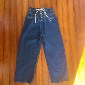 Rudy Jude Lace Up Dark Denim Jeans, 1